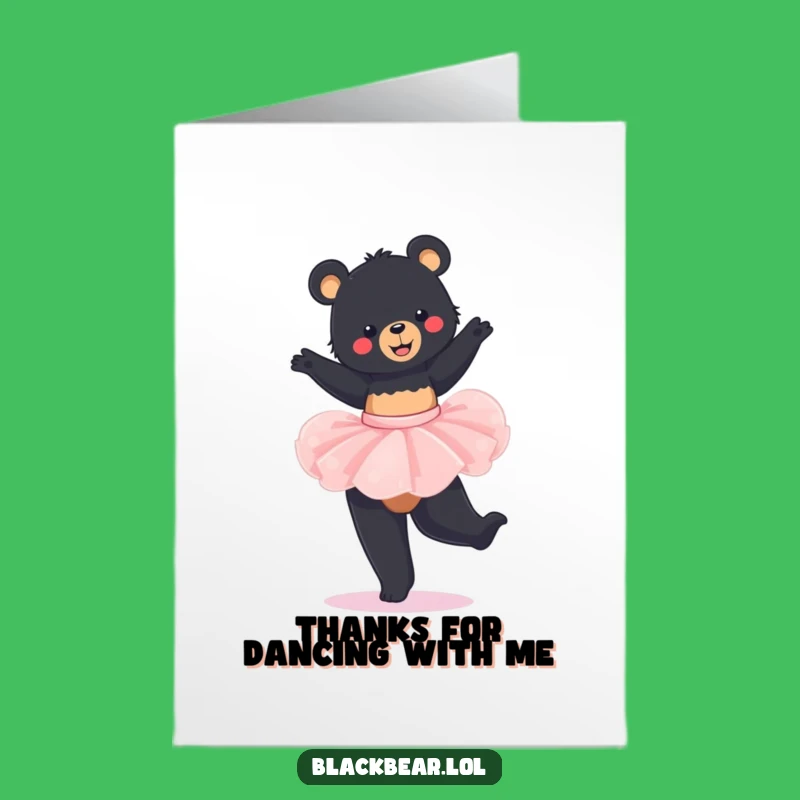 Free Printable Thank You Card: Adorable Bear Tutu Design for a Sweet, Funny Downloadable Gift