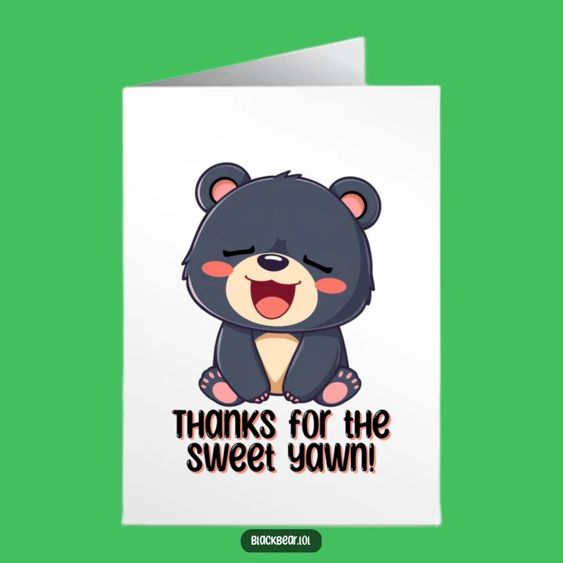 Free Printable Thank You Card: Sleepy Bear Yawn, Grateful Downloadable Smile