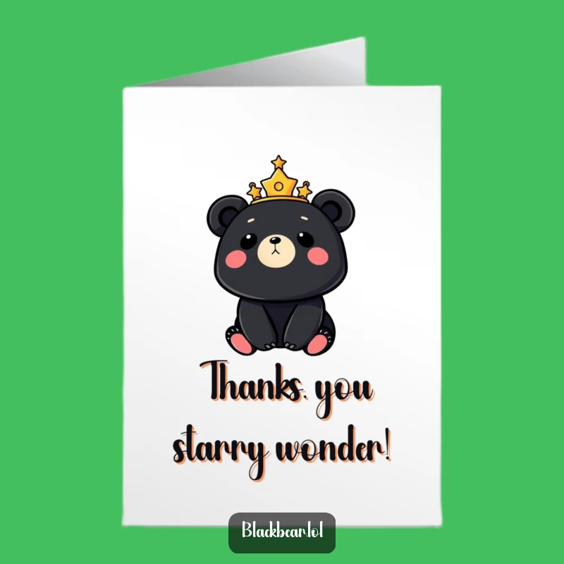 Free Printable Thank You Card: Starry Bear Celestial Gratitude Download