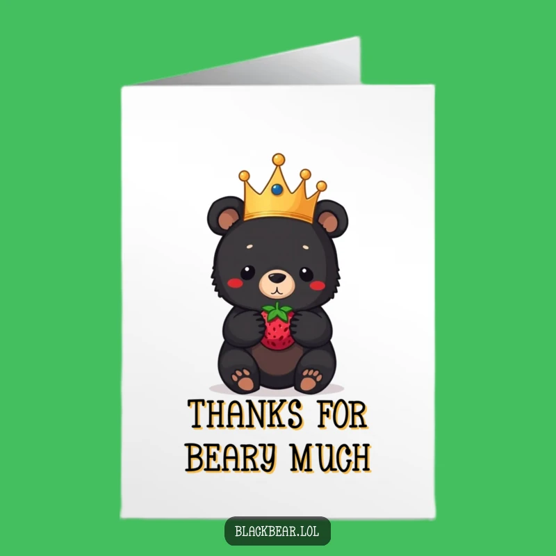 Thank You Bear Cub Card Free Printable: Royal Berry Balancer Downloadable
