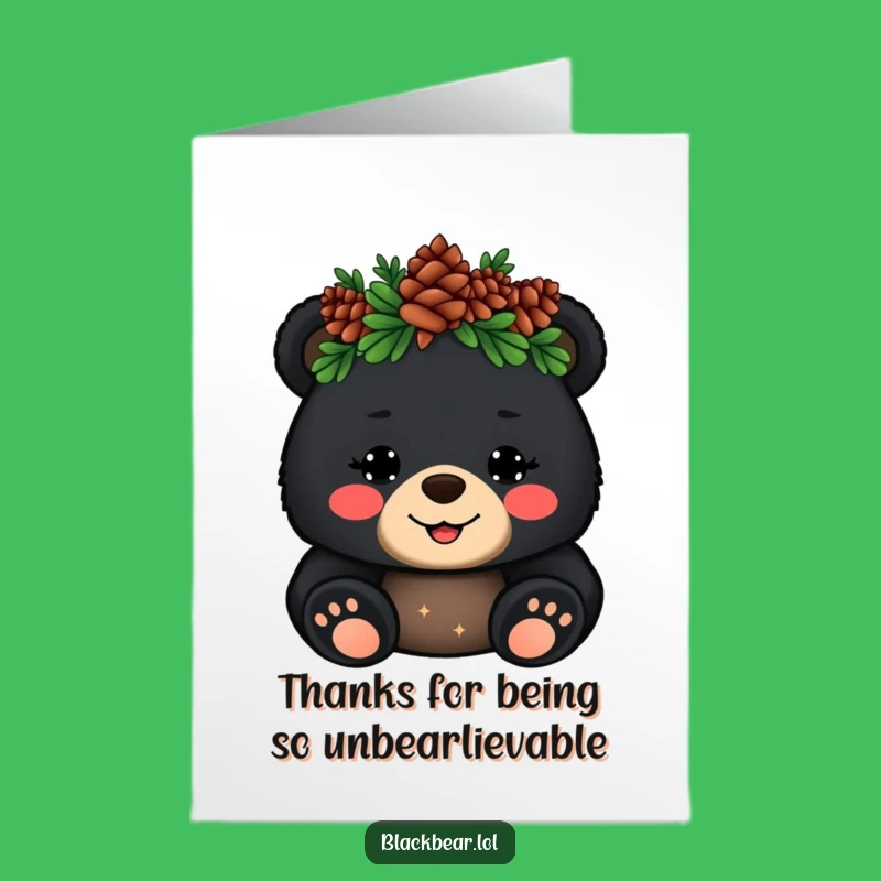 Sweet Free Printable Thank You Card: Bear Cub King, Downloadable Gratitude