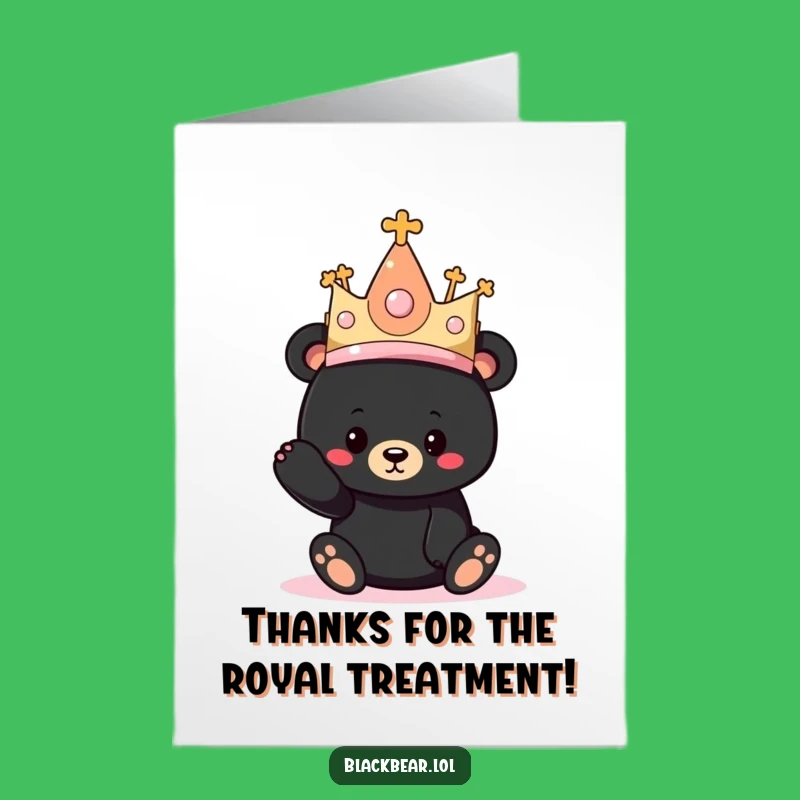 Free Printable Thank You Card: Bear Cub Royal Flair - Print Now!