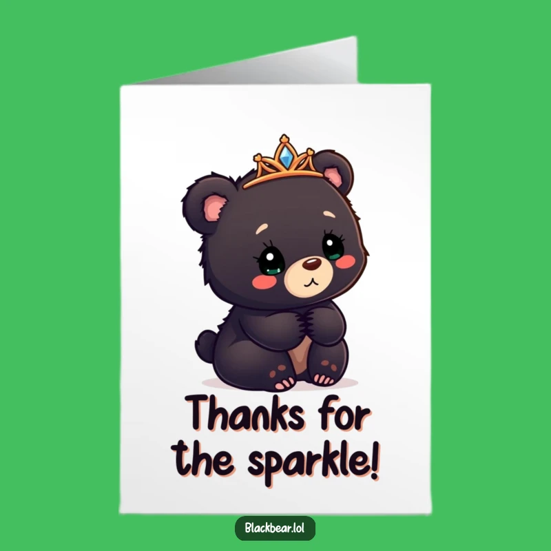 Quirky Free Printable Thank You Card: Askew Tiara Bear Cub, Funny Gift