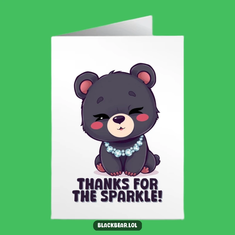 Free Printable Thank You Card: Winking Bear Cub Sparkle - Print Today!