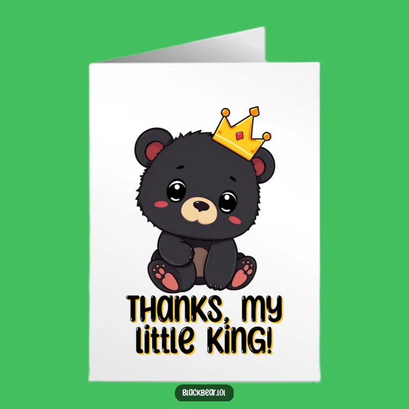 Free Printable Thank You Card: Bear Cub Royal Thanks - Easy Print at Home