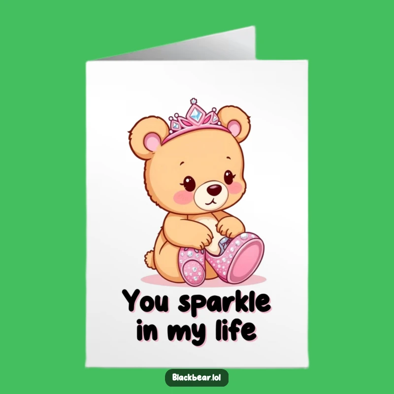 Free Printable Thank You Card: Adorable Bear Tiara Shoes for a Stylish Downloadable Gift