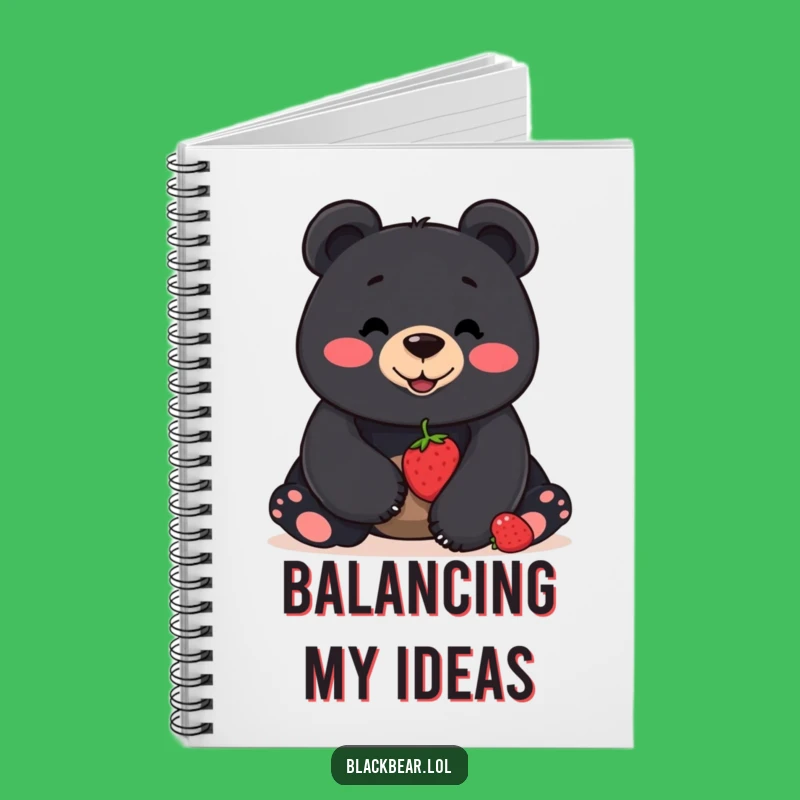 Funny Bear Berry Notebook - Smiling Balance Journal, Perfect Funny Gift