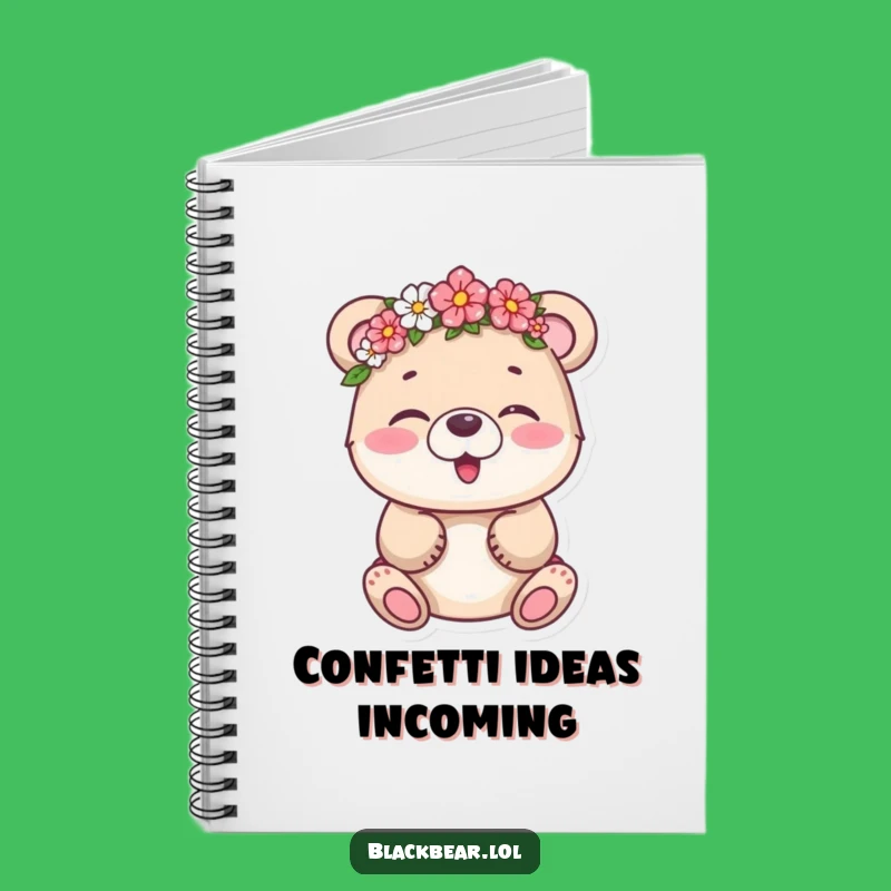 Funny Bear Cub Flower Crown Notebook - Journal Your Giggles