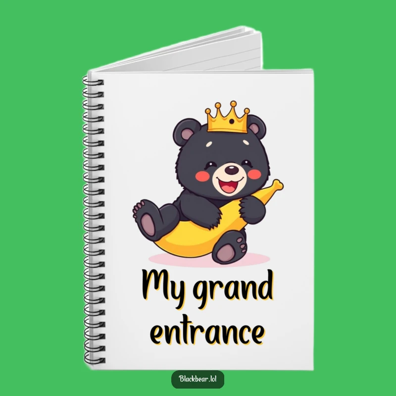 Funny Bear Cub Crown Banana Peel Slip Notebook - Jot Down Laughs & Ideas