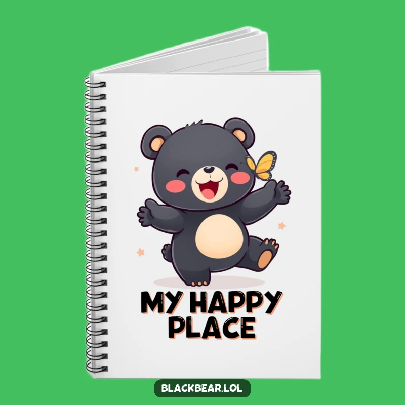 Funny Bear Cub Dance Notebook: Lined Journal with Black Bear Cub and Butterfly, a Creative Funny Gift!