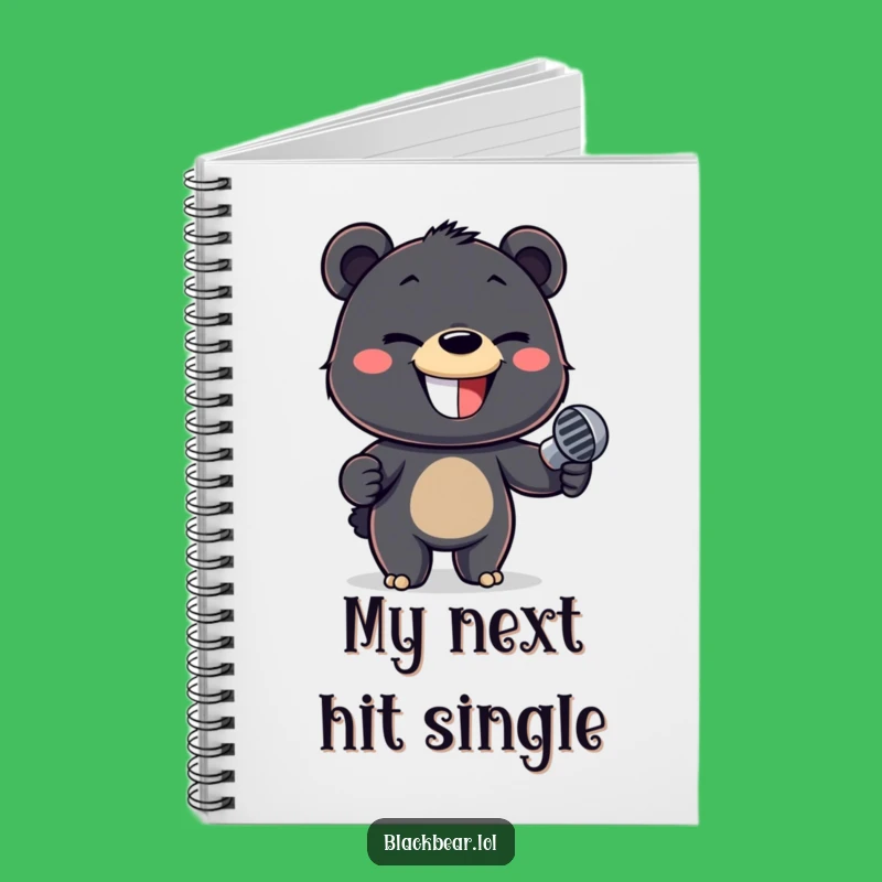 Funny Bear Cub Mic Notebook: Write Your Hit Single with This Journal!
