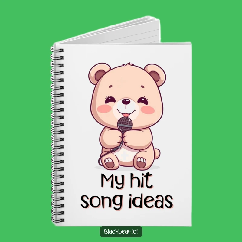 Funny Bear Microphone Notebook: Songwriting Journal, Creative Funny Gift for Artists