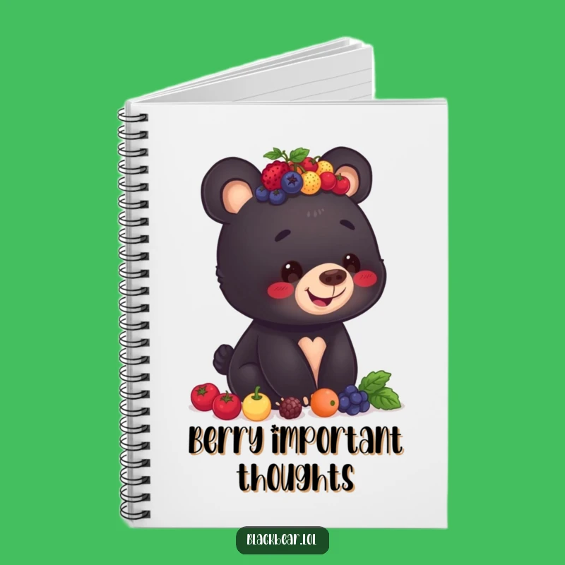 Funny Berry Bear Cub Notebook - Balancing Berries Journal, Ideal Gift