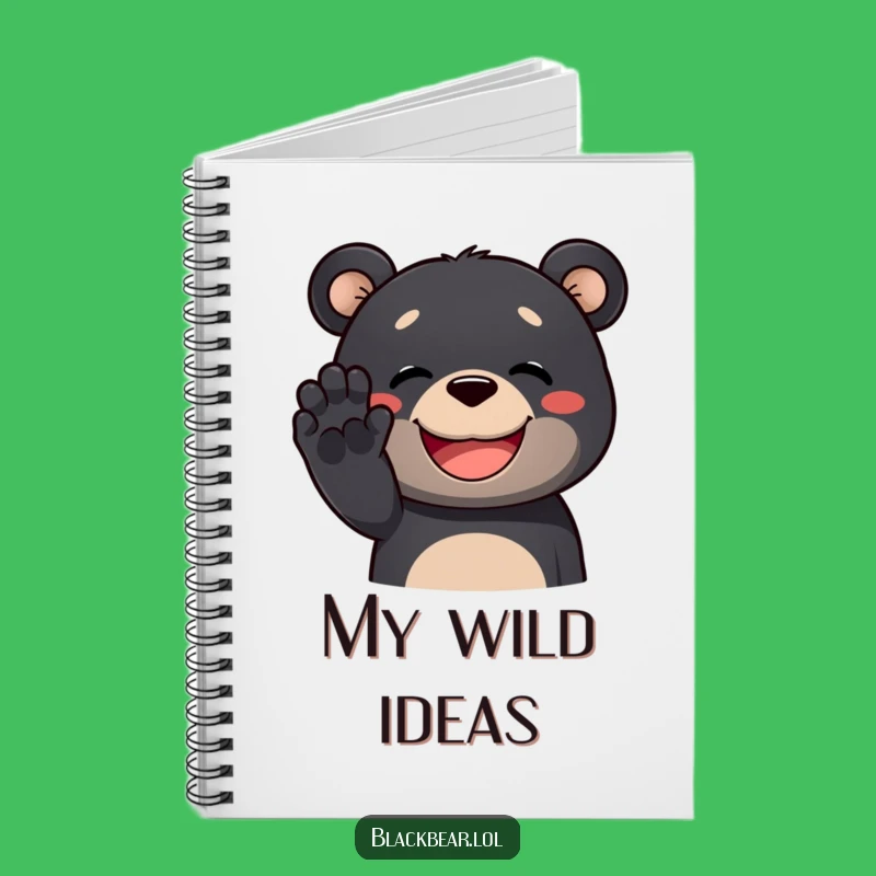 Funny Black Bear Notebook: Grinning Bear Waves, a Cheerful Journal Gift