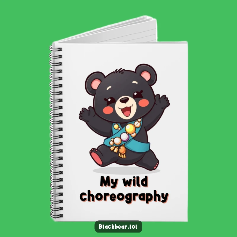 Funny Dancing Bear Cub Sash Notebook - Silly Journal Gift