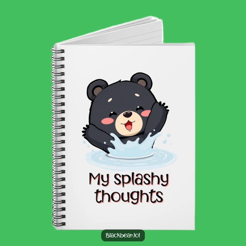 Funny Splashing Bear Notebook - Jot Down Ideas with Puddle Fun