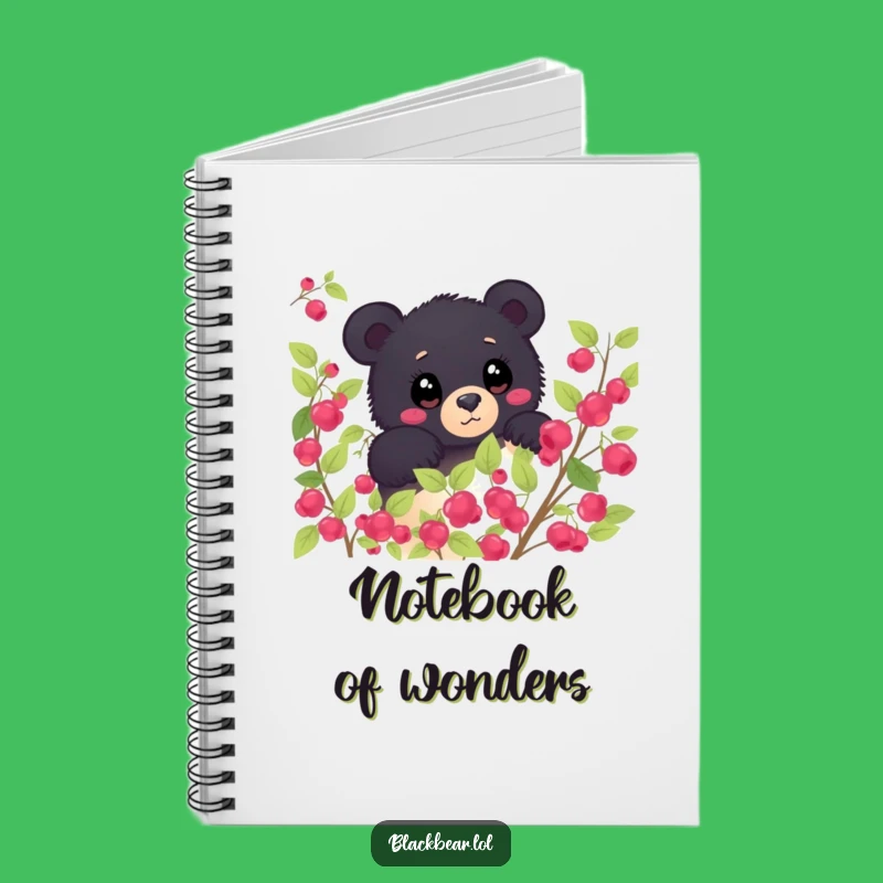 Funny Shy Bear Berry Bush Notebook - Journal Your Wonderings