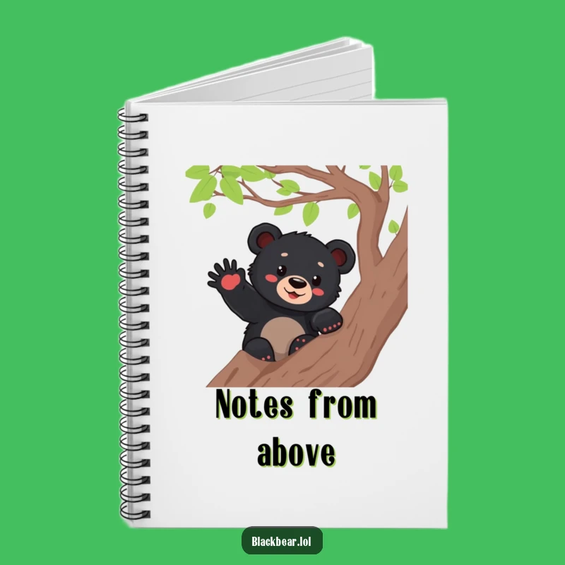 Funny Bear Cub Waving Notebook - Hilarious Journal & Cheerful Gift