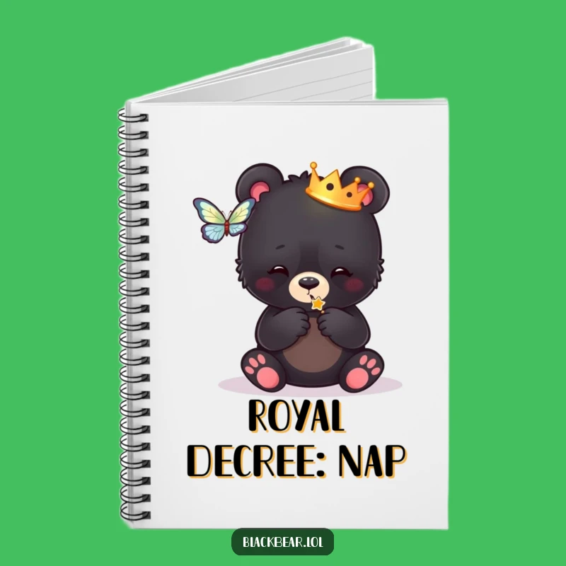 Funny Royal Bear Cub Notebook - Crowned Cub Butterfly Journal, Ideal Gift