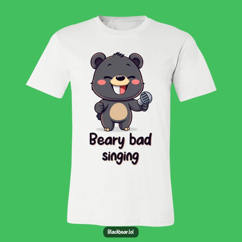 Funny Bear Cub Mic T-Shirt: Show Your True Voice with This Tee!