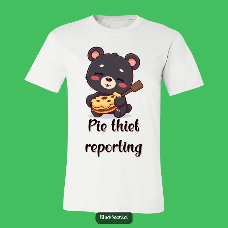 Funny Bear Cub Pie Thief T-Shirt: Winking Rascal Tee, Hilarious Dessert Gift