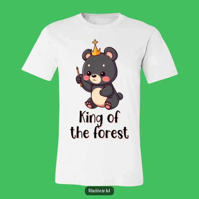 Funny Bear Cub Scepter T-Shirt: Adorable Woodland Art for a Playful Outfit