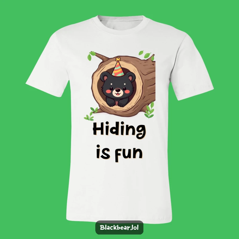 Funny Bear Party T-Shirt: Happy Cub From Log Design, The Ultimate Funny Gift!