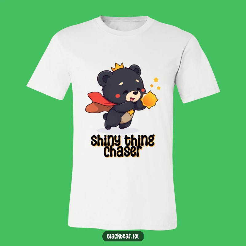 Funny Regal Bear Cub T-Shirt - Shiny Object Hunter Tee, Humorous Gift