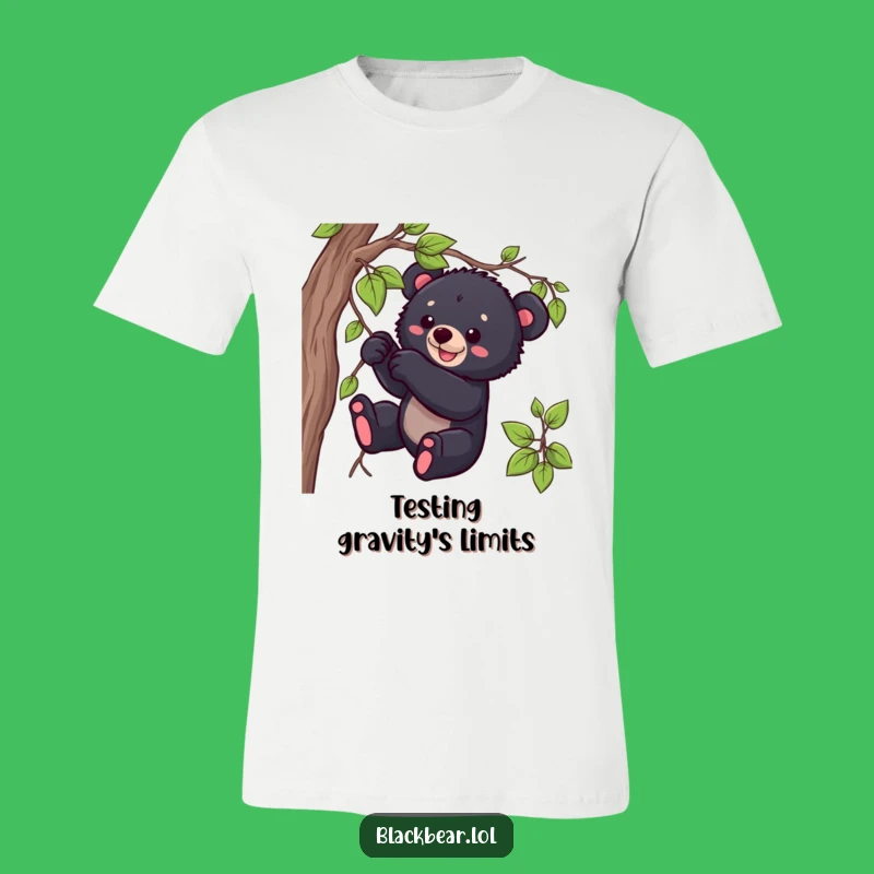 Funny Bear Cub Vine T-Shirt: Playful Cub Tugging, a Whimsical Gift for All