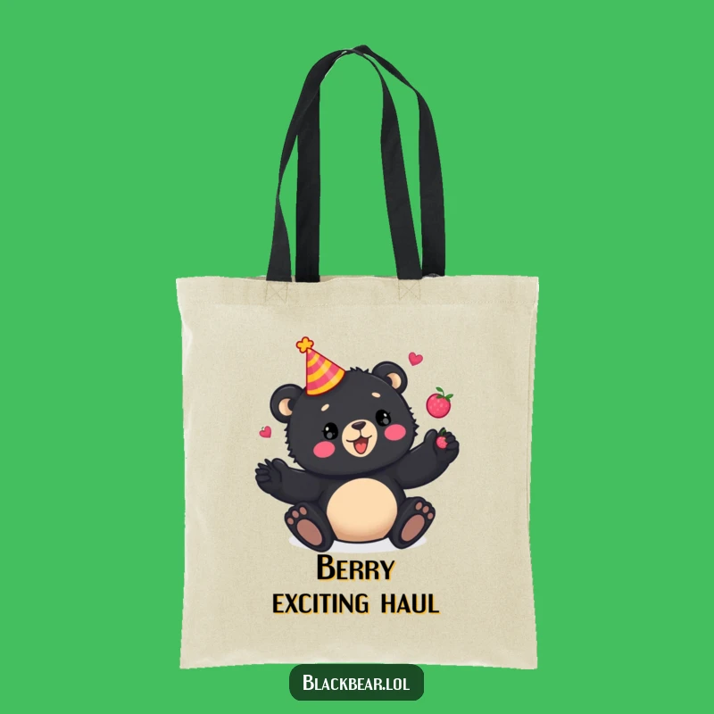 Funny Tote Bag: Bear Cub Party Juggling, Your Chic Humorous Carry-All!