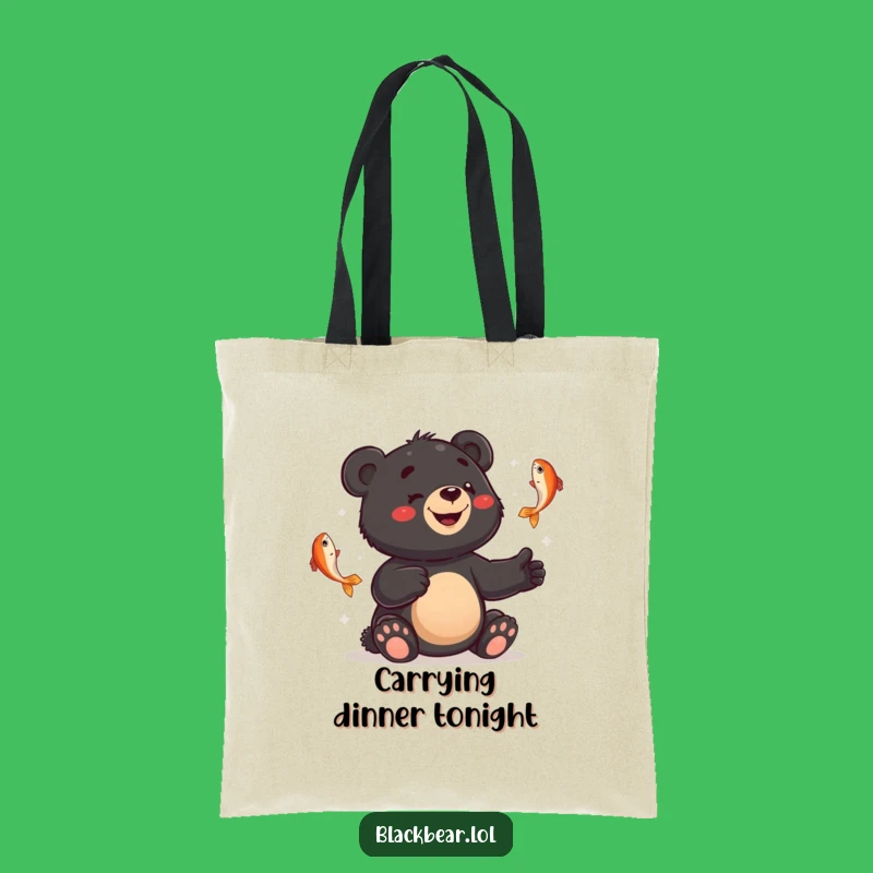 Funny Juggling Bear Tote Bag: Carry Your Fishy Fun Everywhere