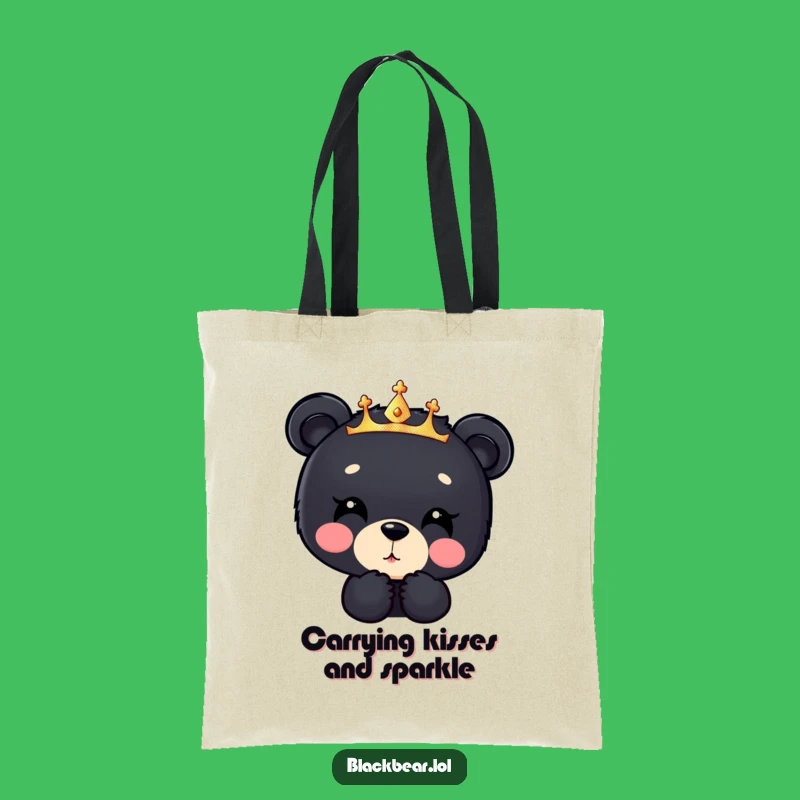 Funny Bear Cub Kiss Tote Bag: Carry Your Sweetness Everywhere