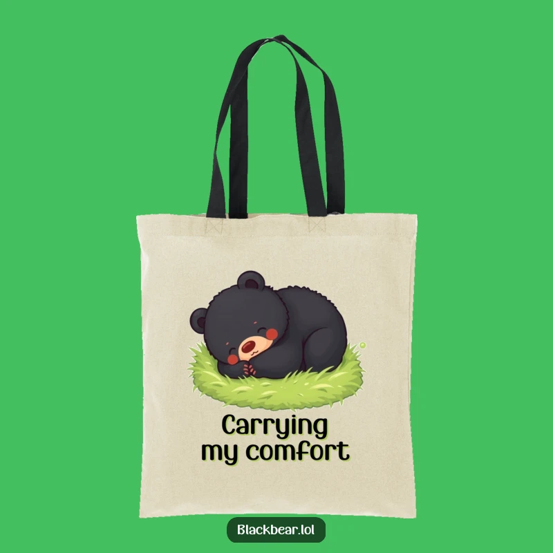 Funny Happy Bear Cub Tote Bag: Carry Your Bliss with This Mossy Friend, Perfect Gift