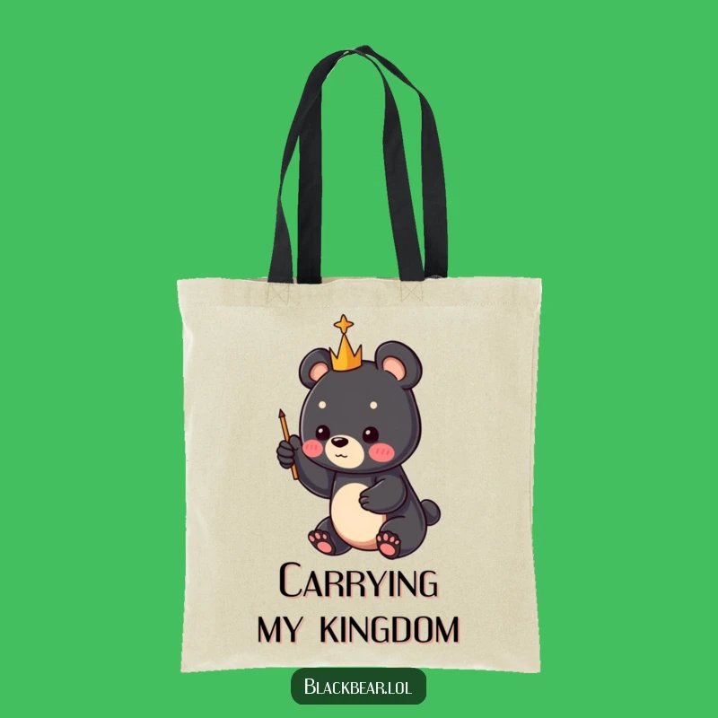 Funny Bear Cub Scepter Tote Bag: Carry Your Essentials with Woodland Charm