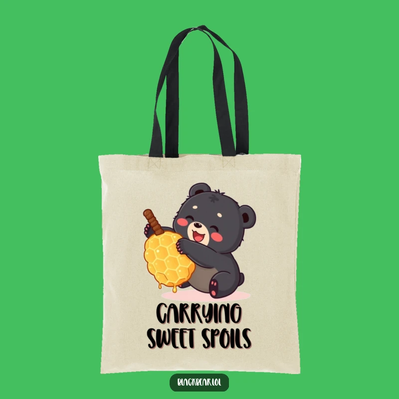 Funny Bear Cub Honeycomb Tote Bag - Sweet Forest Accessory