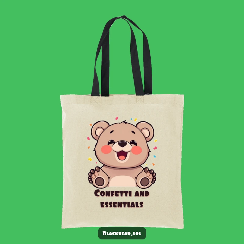 Funny Bear Confetti Tote Bag - Stylish Celebration Accessory