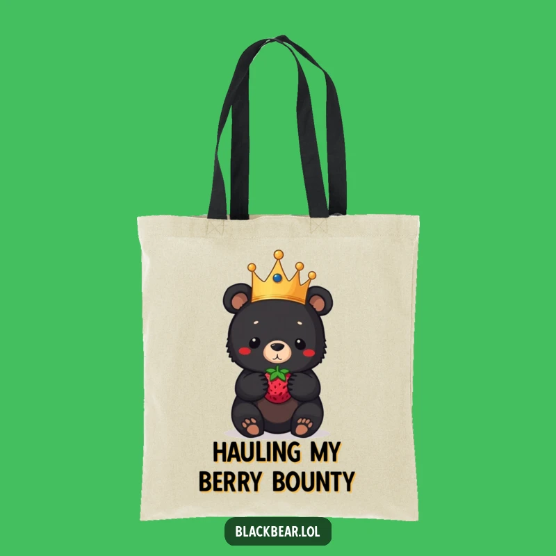 Funny Bear Cub Crown Tote Bag: Carry Your Balancing Act in Style