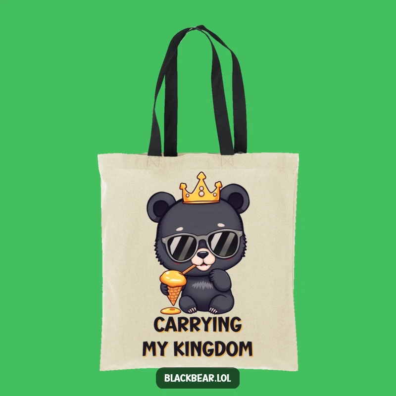 Funny Bear King Tote Bag: Carry Your Treasures Fit for Royalty
