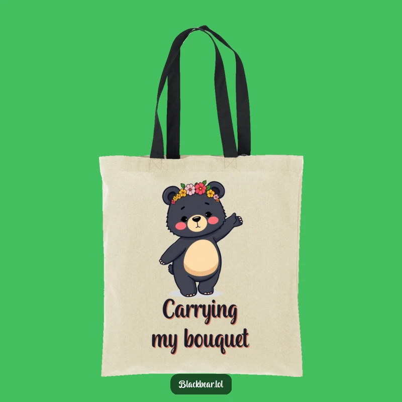 Funny Dancing Bear Tote Bag: Carry Your Floral Fun Everywhere