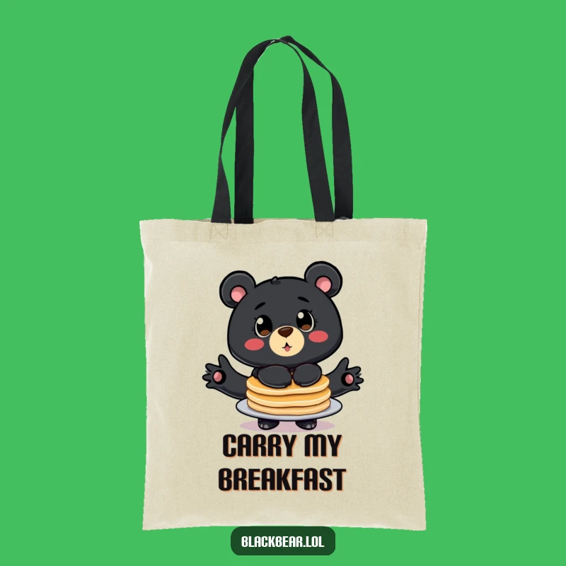 Funny Pancake Bear Tote Bag: Carry Your Breakfast With Big Eyed Character, Great Funny Gift!