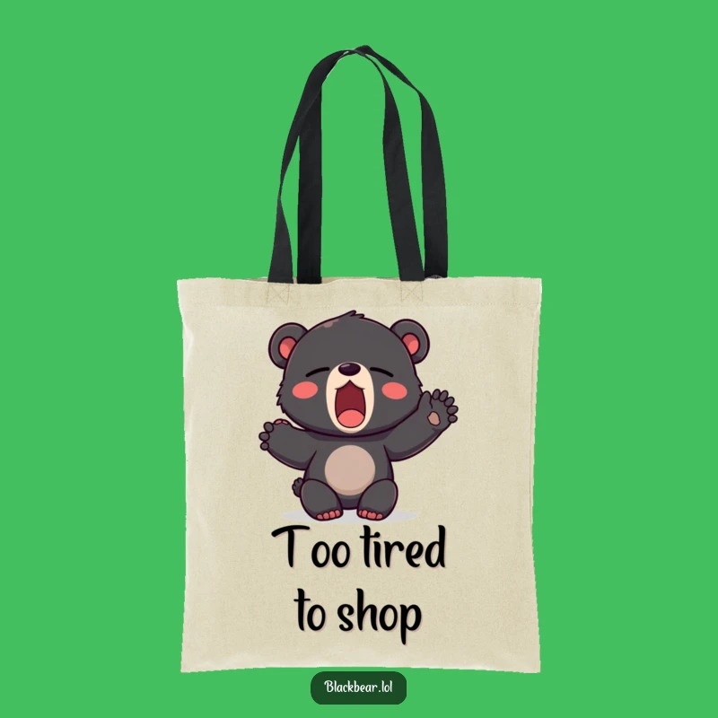 Funny Sleepy Bear Tote Bag - Yawning Cub Eco-Friendly Gift Carrier